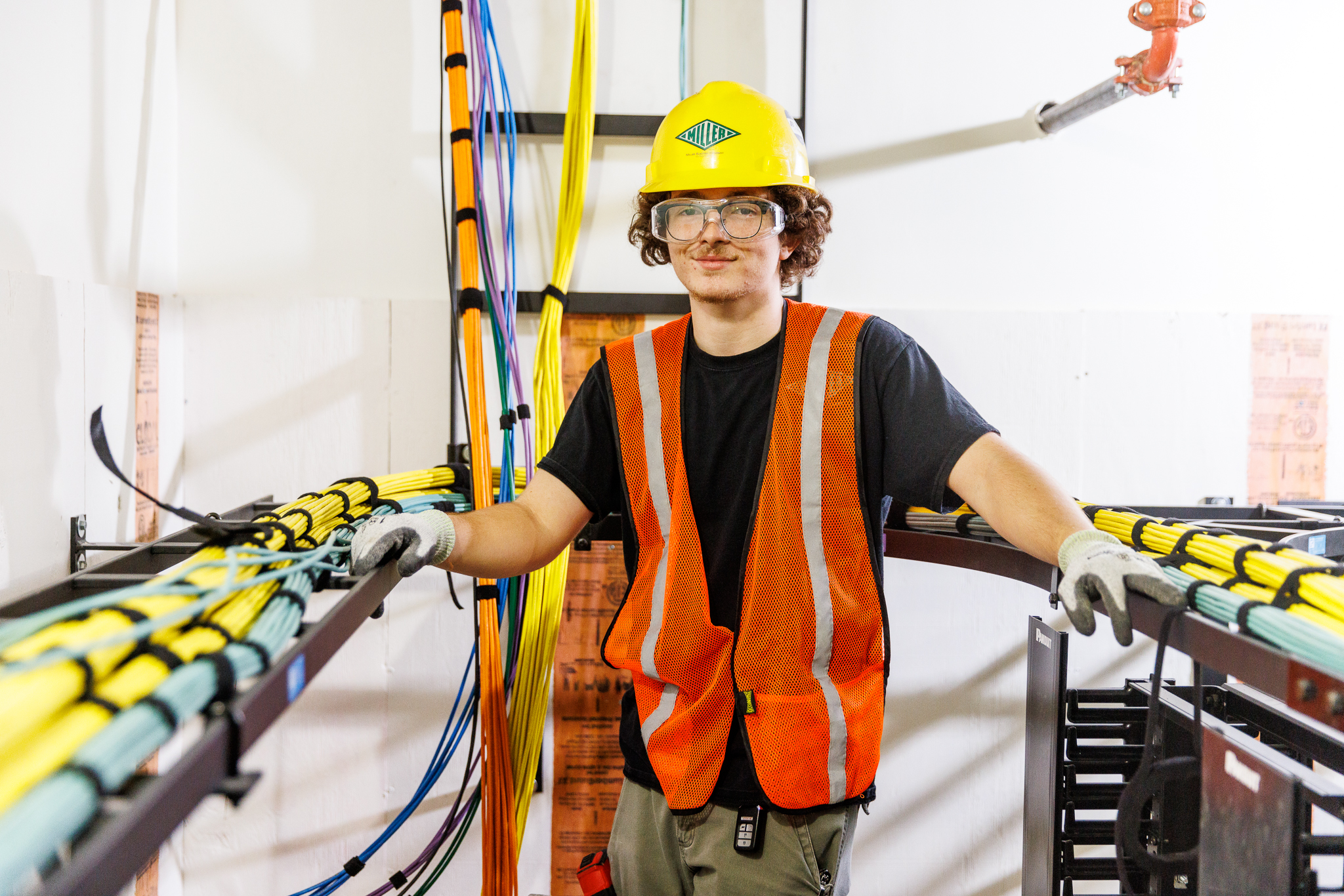 Worker in high-vis vest